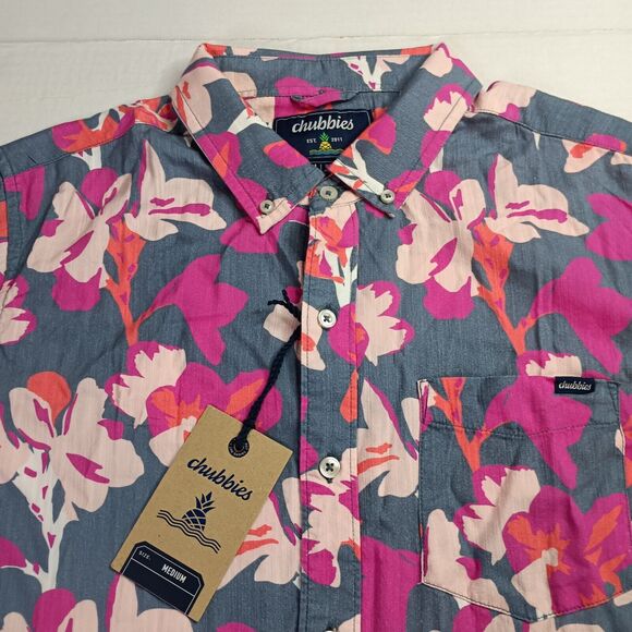 Chubbies The Friday Shirt Men's M Multi Floral Slub Poplin The Shakedown Street - Picture 2 of 7